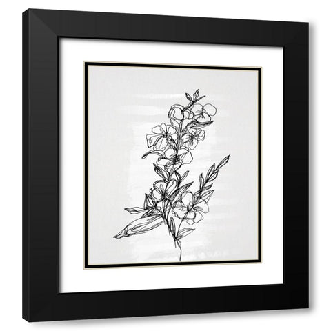 Flourish Sketches II Black Modern Wood Framed Art Print with Double Matting by Smith, Karen
