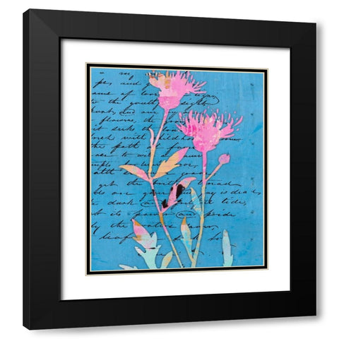 Thistle Notes I Black Modern Wood Framed Art Print with Double Matting by Smith, Karen