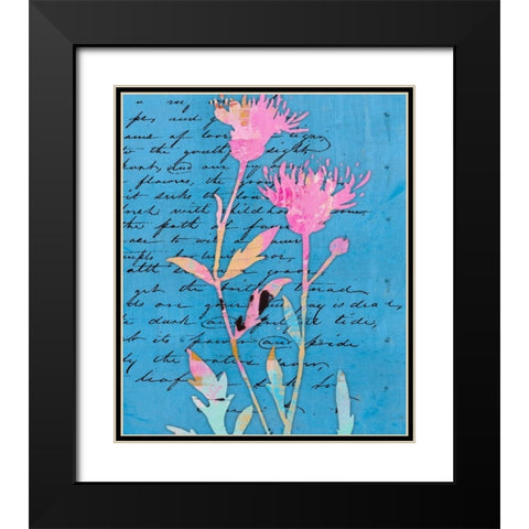 Thistle Notes I Black Modern Wood Framed Art Print with Double Matting by Smith, Karen