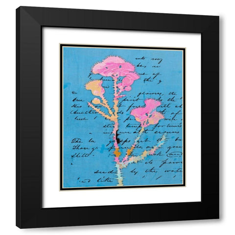 Thistle Notes II Black Modern Wood Framed Art Print with Double Matting by Smith, Karen