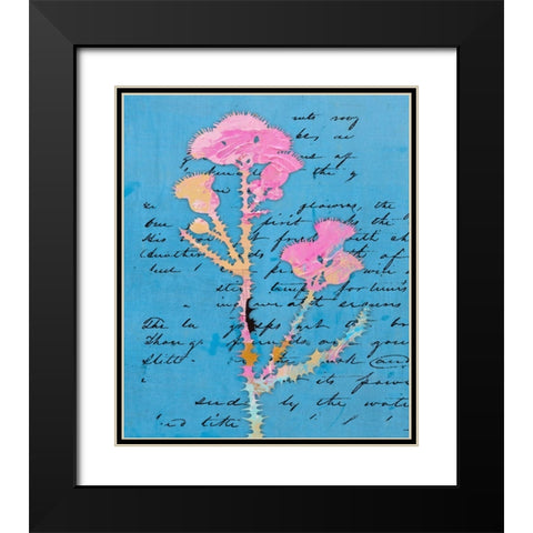 Thistle Notes II Black Modern Wood Framed Art Print with Double Matting by Smith, Karen