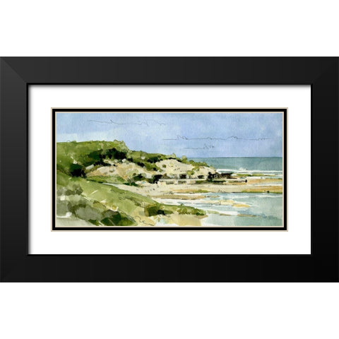Coastal Sketch I Black Modern Wood Framed Art Print with Double Matting by Caroline, Emma