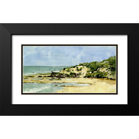 Coastal Sketch II Black Modern Wood Framed Art Print with Double Matting by Caroline, Emma