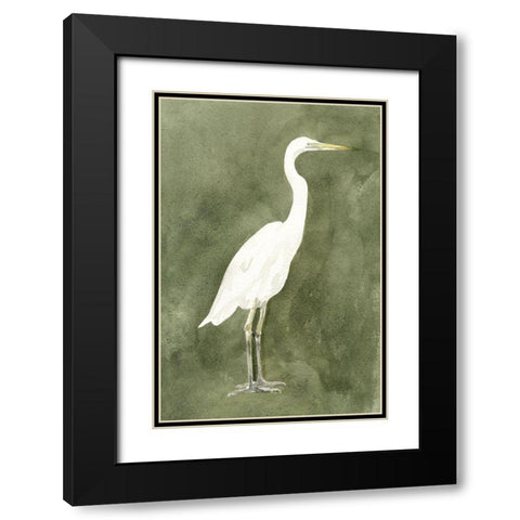 Emerald Heron III Black Modern Wood Framed Art Print with Double Matting by Caroline, Emma