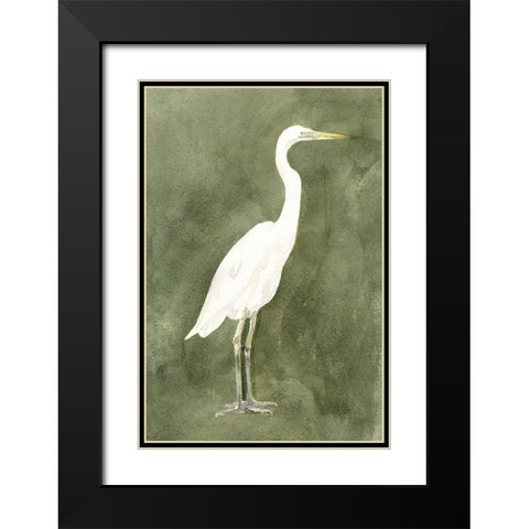 Emerald Heron III Black Modern Wood Framed Art Print with Double Matting by Caroline, Emma