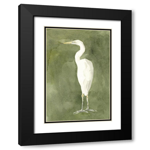 Emerald Heron IV Black Modern Wood Framed Art Print with Double Matting by Caroline, Emma