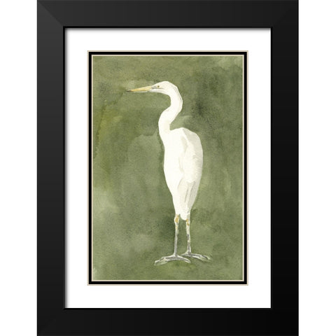 Emerald Heron IV Black Modern Wood Framed Art Print with Double Matting by Caroline, Emma