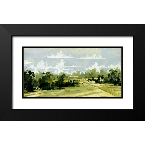 Green Gardens III Black Modern Wood Framed Art Print with Double Matting by Caroline, Emma