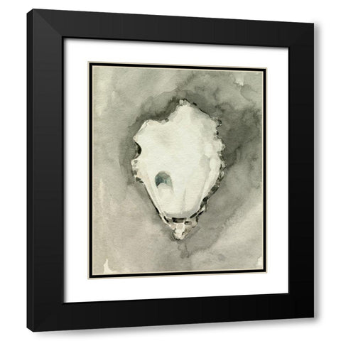 Neutral Oyster Shell I Black Modern Wood Framed Art Print with Double Matting by Caroline, Emma