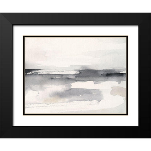 Distant Neutrals I Black Modern Wood Framed Art Print with Double Matting by Barnes, Victoria