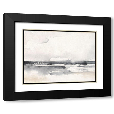 Distant Neutrals II Black Modern Wood Framed Art Print with Double Matting by Barnes, Victoria