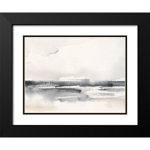 Distant Neutrals II Black Modern Wood Framed Art Print with Double Matting by Barnes, Victoria