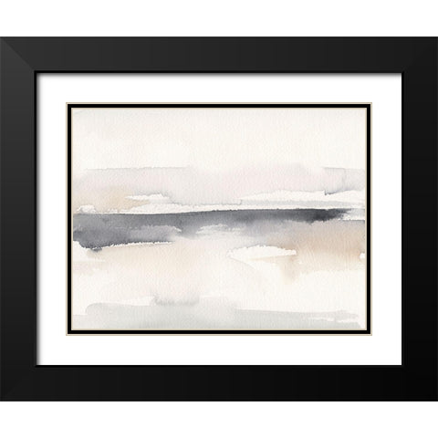Distant Neutrals III Black Modern Wood Framed Art Print with Double Matting by Barnes, Victoria