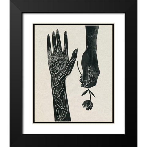 Forget Me Not Gesture II Black Modern Wood Framed Art Print with Double Matting by Popp, Grace
