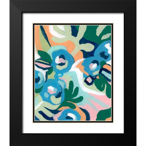 Bright Floral Dance I Black Modern Wood Framed Art Print with Double Matting by Vess, June Erica