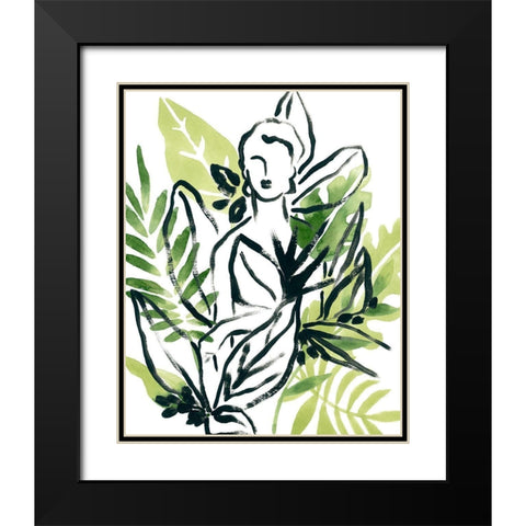 Tropical Sketchbook I Black Modern Wood Framed Art Print with Double Matting by Vess, June Erica