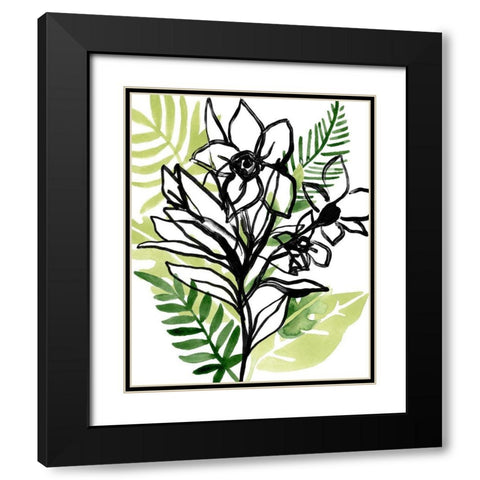 Tropical Sketchbook II Black Modern Wood Framed Art Print with Double Matting by Vess, June Erica