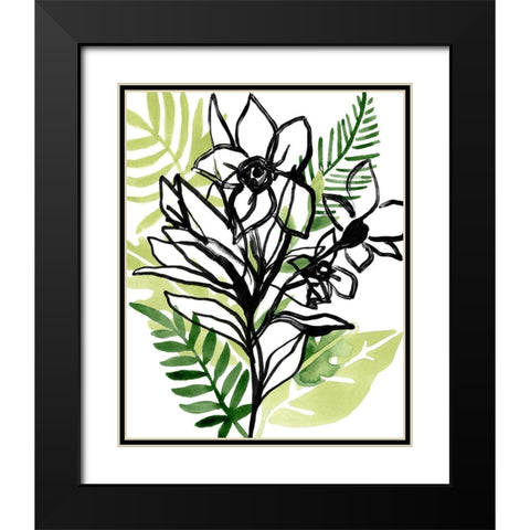 Tropical Sketchbook II Black Modern Wood Framed Art Print with Double Matting by Vess, June Erica