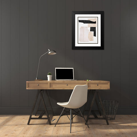 Natural Stone Collections II Black Modern Wood Framed Art Print with Double Matting by Wang, Melissa