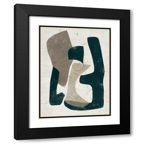 UA Impasto Puzzle I Black Modern Wood Framed Art Print with Double Matting by Vess, June Erica