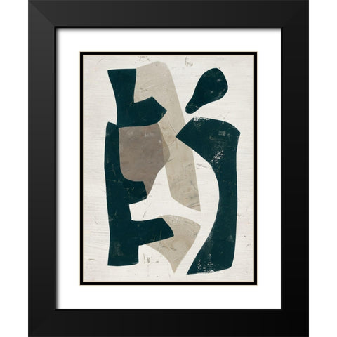 UA Impasto Puzzle II Black Modern Wood Framed Art Print with Double Matting by Vess, June Erica