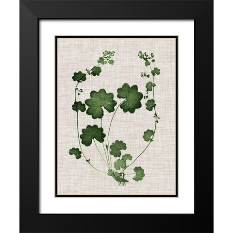 Forest Foliage on Linen II Black Modern Wood Framed Art Print with Double Matting by Vision Studio