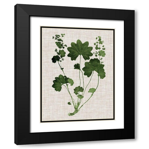 Forest Foliage on Linen IV Black Modern Wood Framed Art Print with Double Matting by Vision Studio