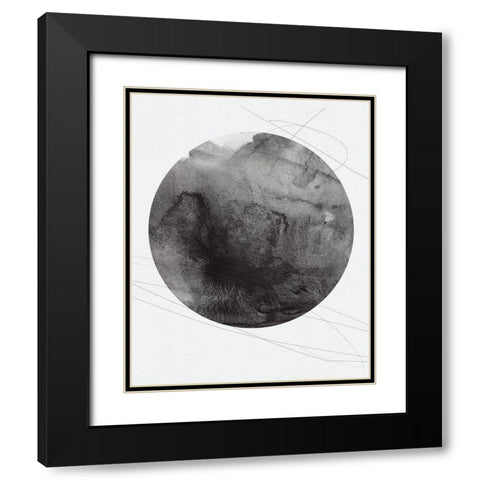 Graphite Moon I Black Modern Wood Framed Art Print with Double Matting by Green, Jacob