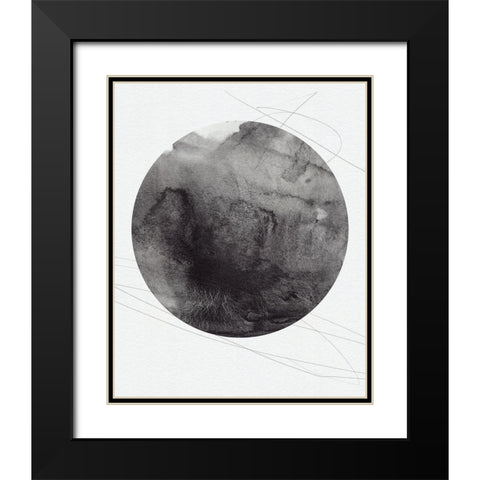 Graphite Moon I Black Modern Wood Framed Art Print with Double Matting by Green, Jacob