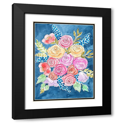 Floral Gaze II Black Modern Wood Framed Art Print with Double Matting by Moore, Regina