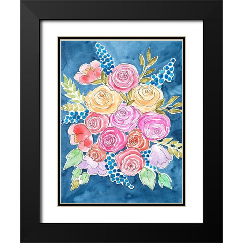 Floral Gaze II Black Modern Wood Framed Art Print with Double Matting by Moore, Regina