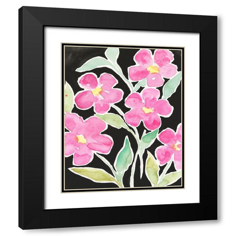 Floral Choir Black Modern Wood Framed Art Print with Double Matting by Moore, Regina