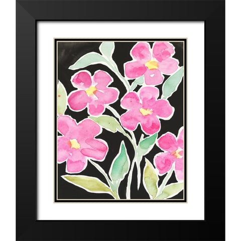 Floral Choir Black Modern Wood Framed Art Print with Double Matting by Moore, Regina