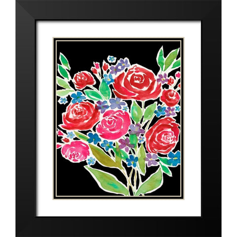 Floral Choir Bouquet Black Modern Wood Framed Art Print with Double Matting by Moore, Regina