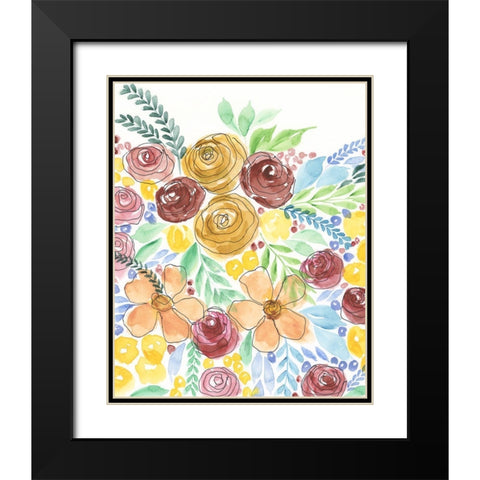 Flower Carousel I Black Modern Wood Framed Art Print with Double Matting by Moore, Regina