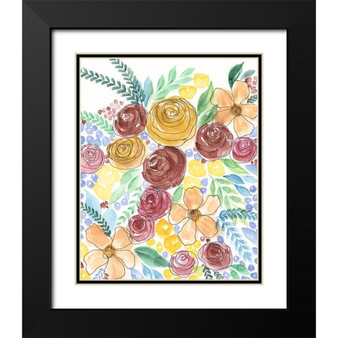 Flower Carousel II Black Modern Wood Framed Art Print with Double Matting by Moore, Regina