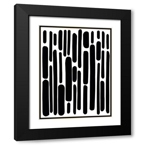 Shuffle I Black Modern Wood Framed Art Print with Double Matting by Moore, Regina