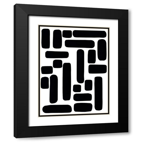 Shuffle IV Black Modern Wood Framed Art Print with Double Matting by Moore, Regina