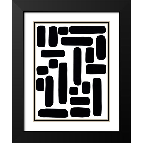 Shuffle IV Black Modern Wood Framed Art Print with Double Matting by Moore, Regina
