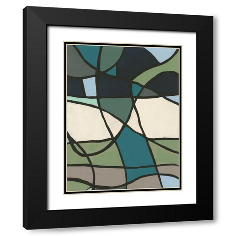 Multicolor Stained Glass I Black Modern Wood Framed Art Print with Double Matting by Moore, Regina