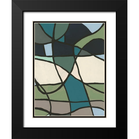 Multicolor Stained Glass I Black Modern Wood Framed Art Print with Double Matting by Moore, Regina
