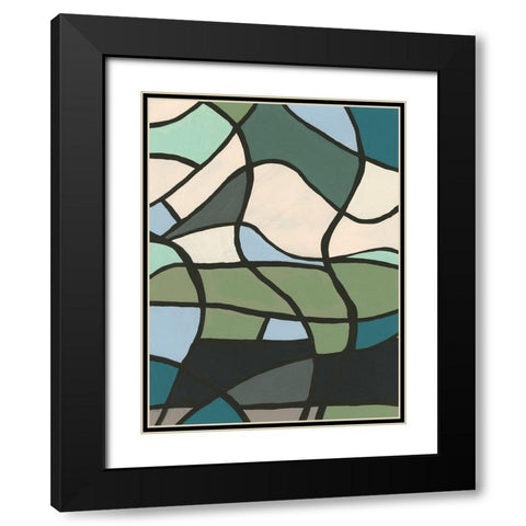 Multicolor Stained Glass II Black Modern Wood Framed Art Print with Double Matting by Moore, Regina