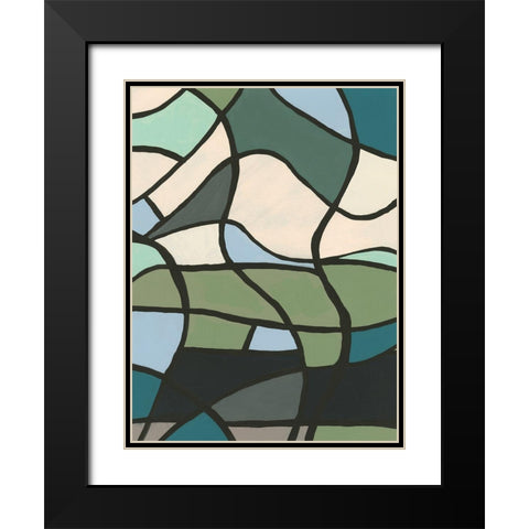 Multicolor Stained Glass II Black Modern Wood Framed Art Print with Double Matting by Moore, Regina