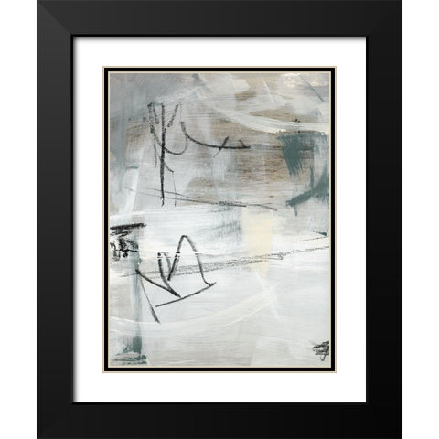 Custom Abstract Map Lines I Black Modern Wood Framed Art Print with Double Matting by Parker, Jennifer Paxton