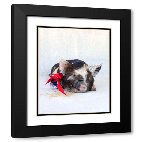 Fiona with Ribbon Black Modern Wood Framed Art Print with Double Matting by Soderman, Tania