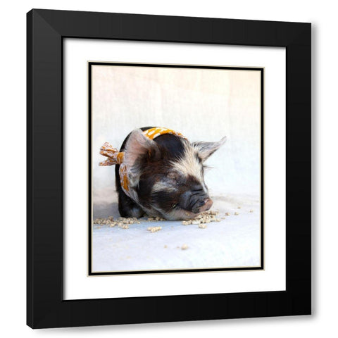 Fiona with Scarf Black Modern Wood Framed Art Print with Double Matting by Soderman, Tania