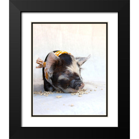 Fiona with Scarf Black Modern Wood Framed Art Print with Double Matting by Soderman, Tania