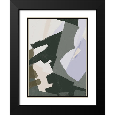 Custom Interlocking Rhythm I Black Modern Wood Framed Art Print with Double Matting by Vess, June Erica