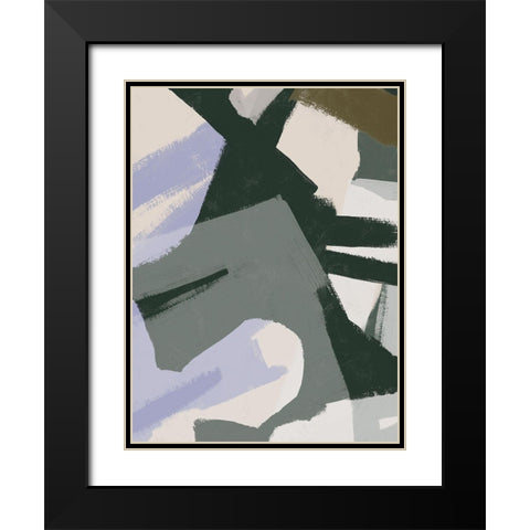 Custom Interlocking Rhythm II Black Modern Wood Framed Art Print with Double Matting by Vess, June Erica