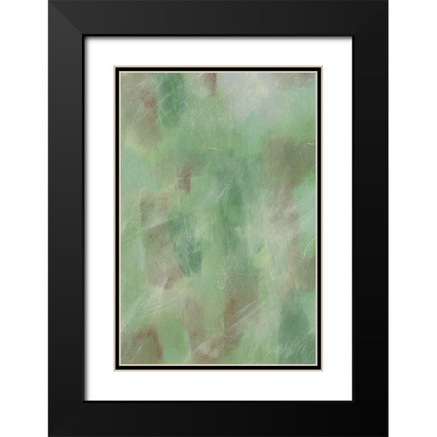 Green Shadows I Black Modern Wood Framed Art Print with Double Matting by Moore, Regina